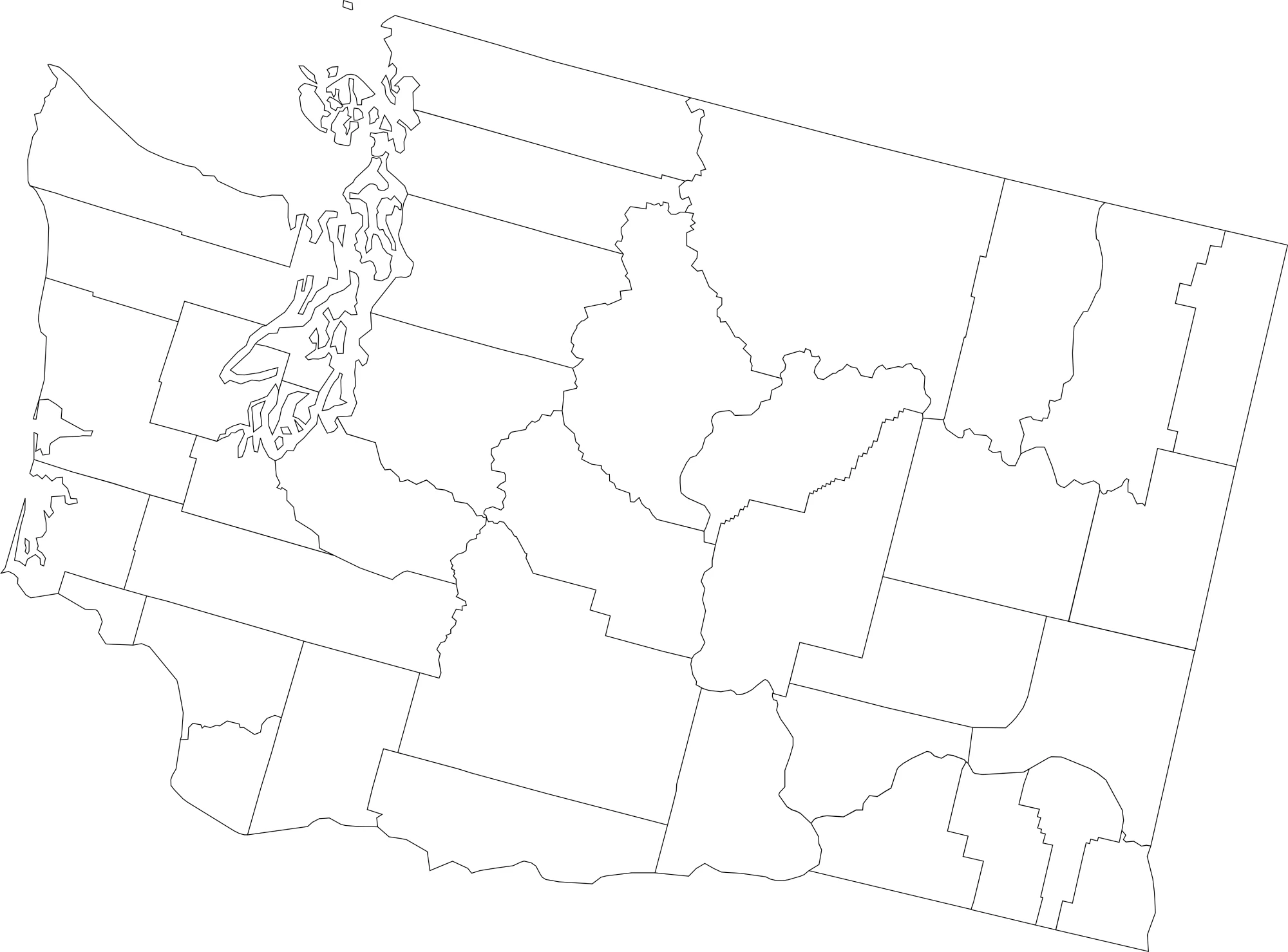 Blank washington county map