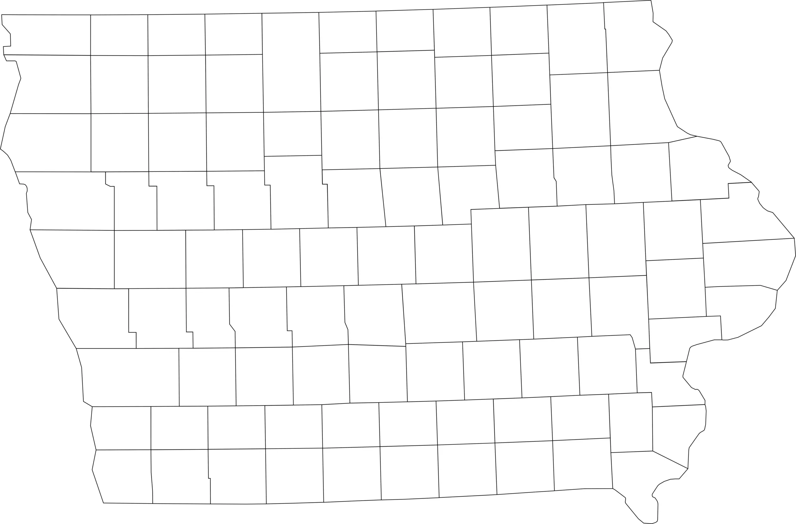 Idaho county map blank without labels