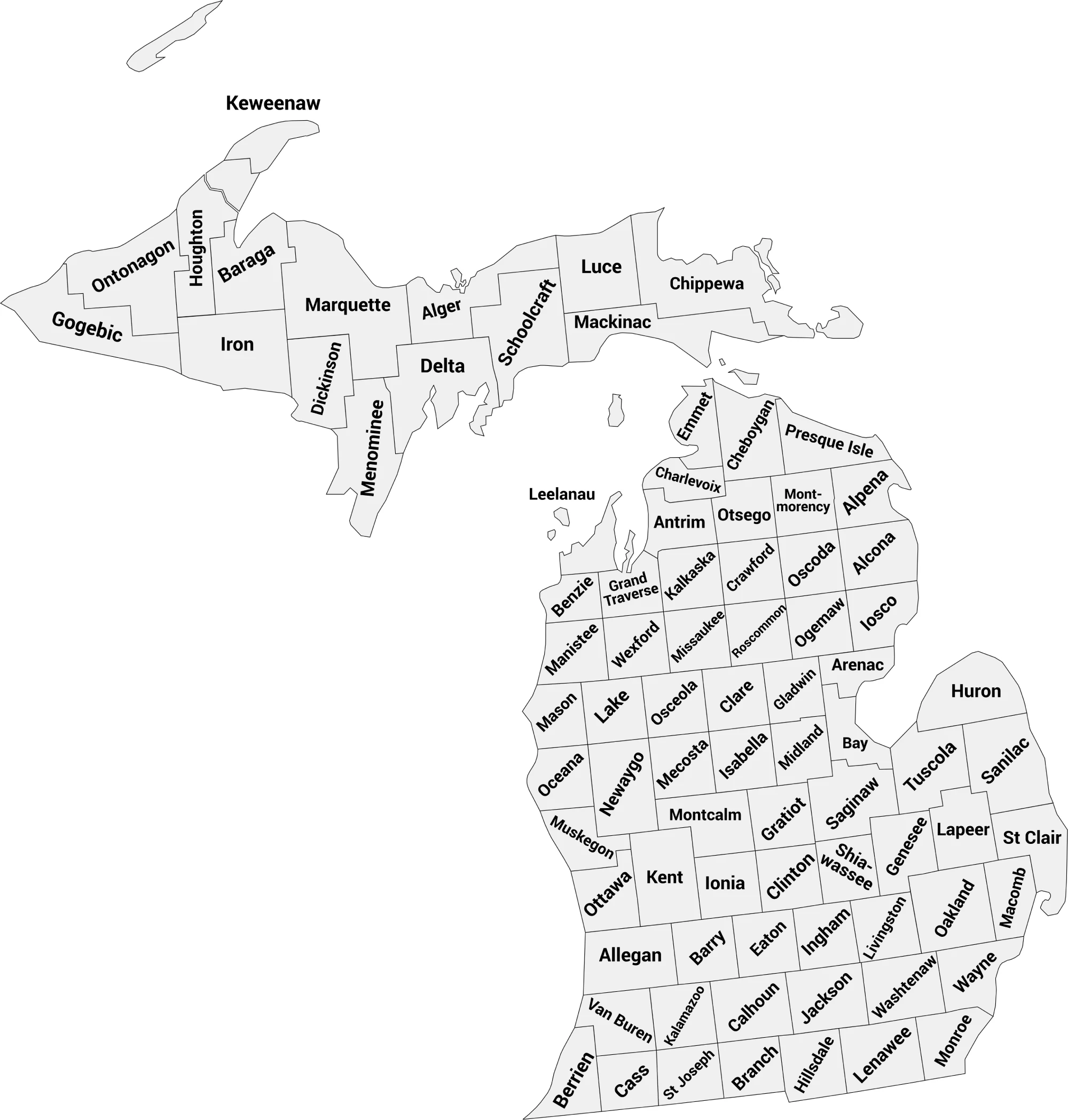 Michigan county maps