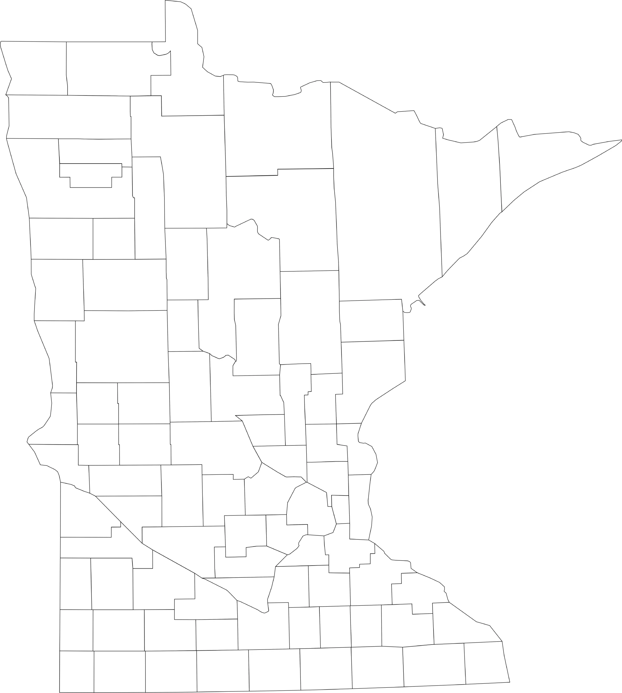 Minnesota country map blank