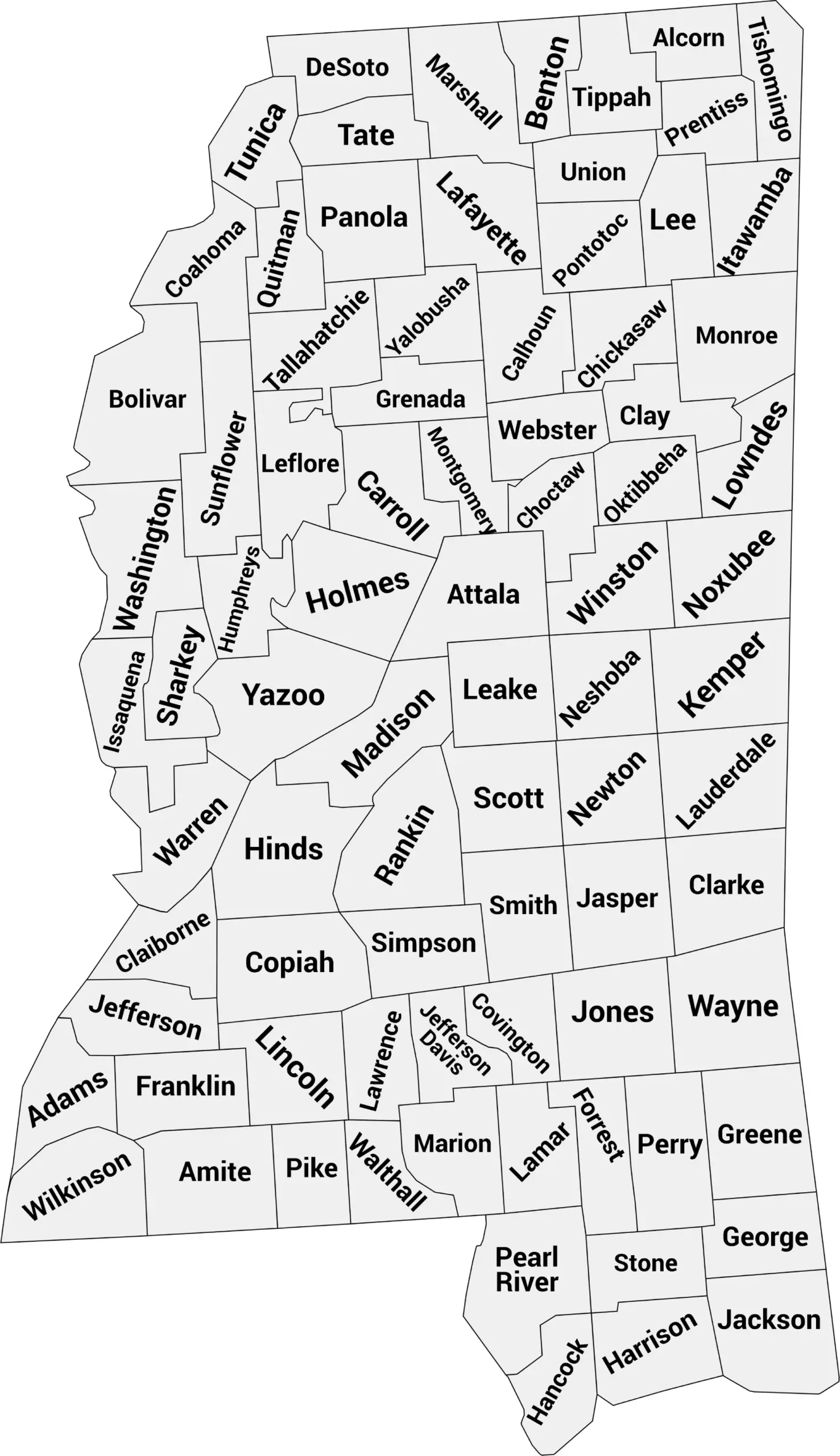 Minnesota county map with labels