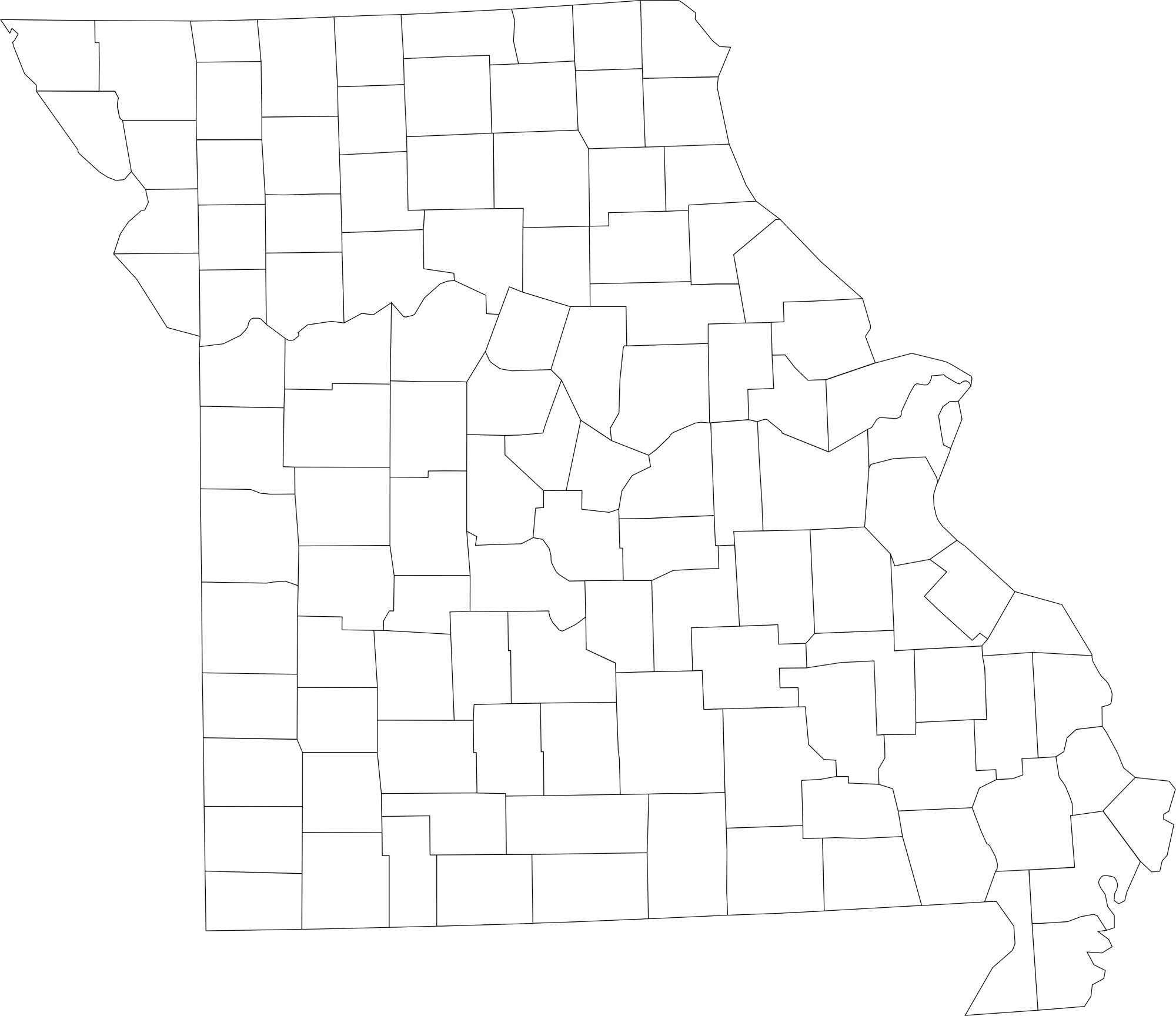 Missouri county map blank