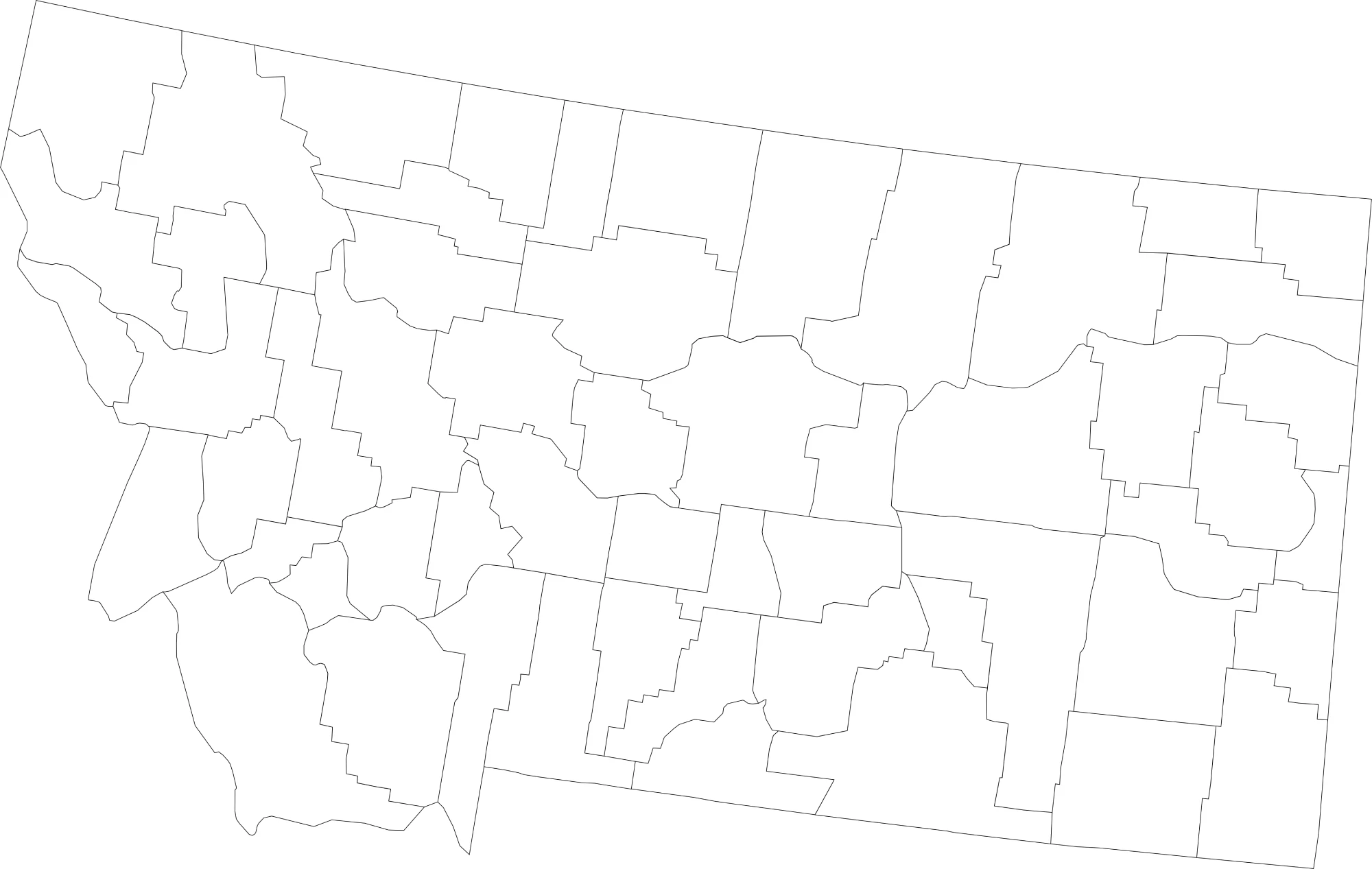 Montana county map blank