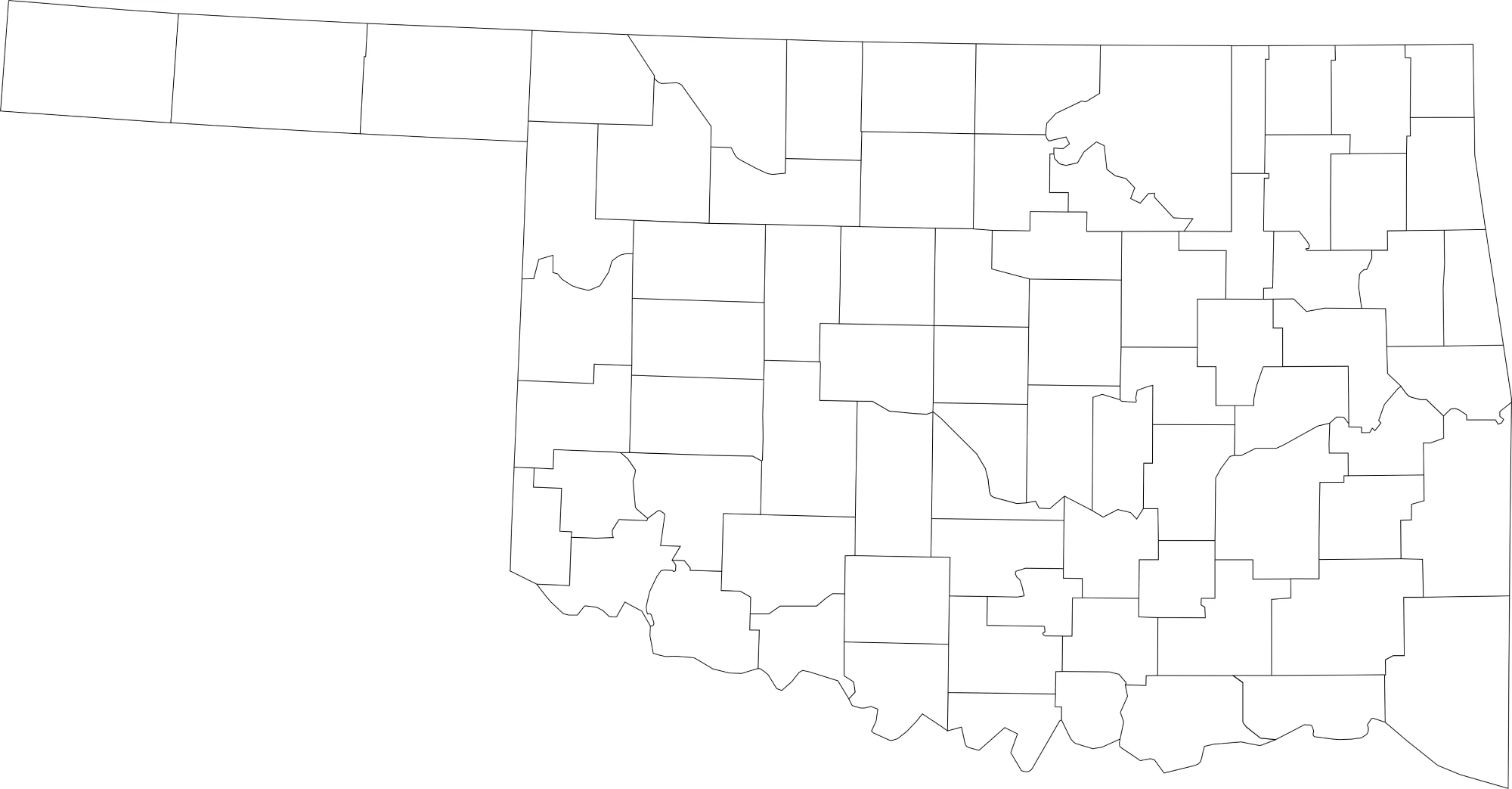 Oklahoma blank county map
