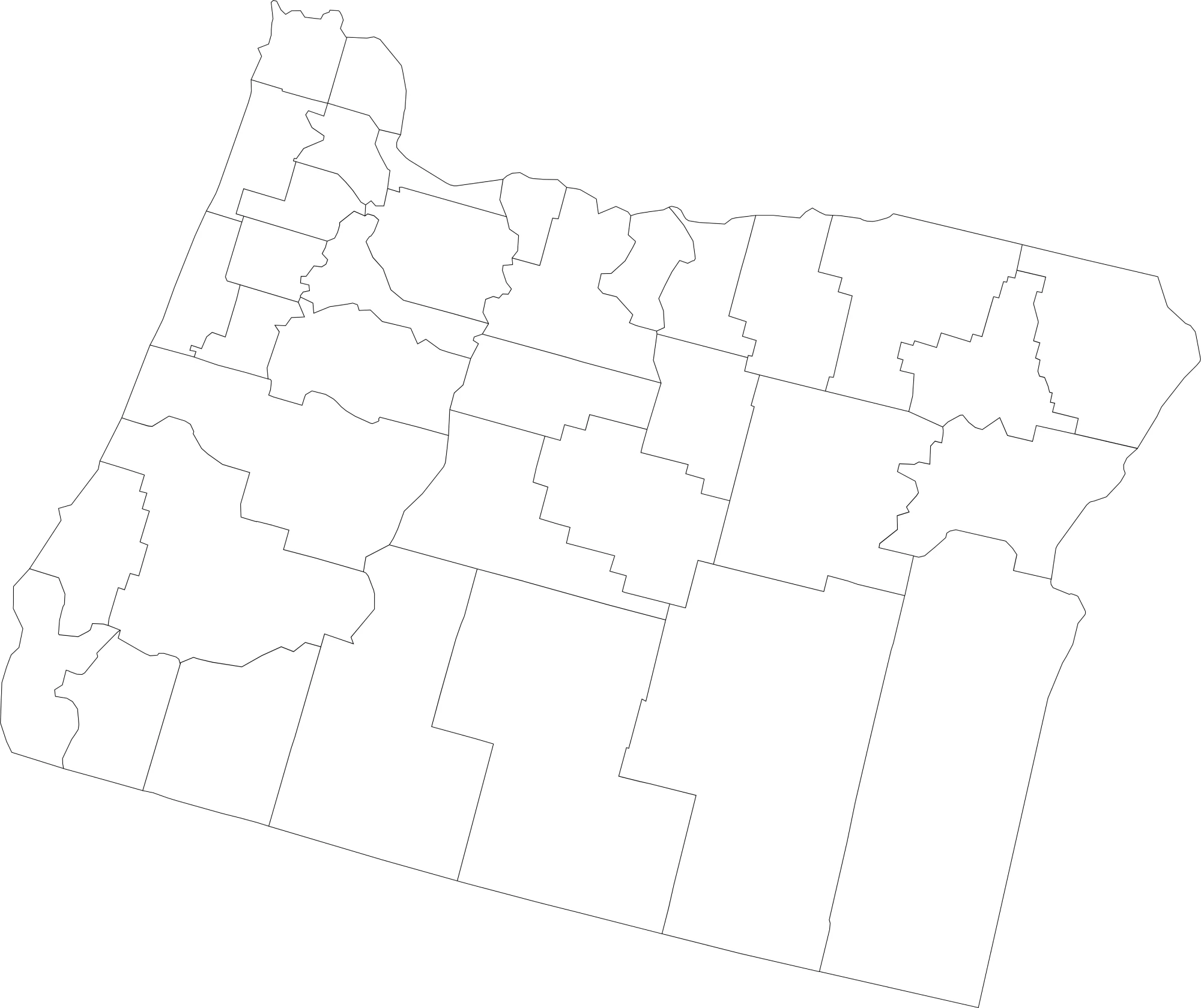 Oregon blank county map