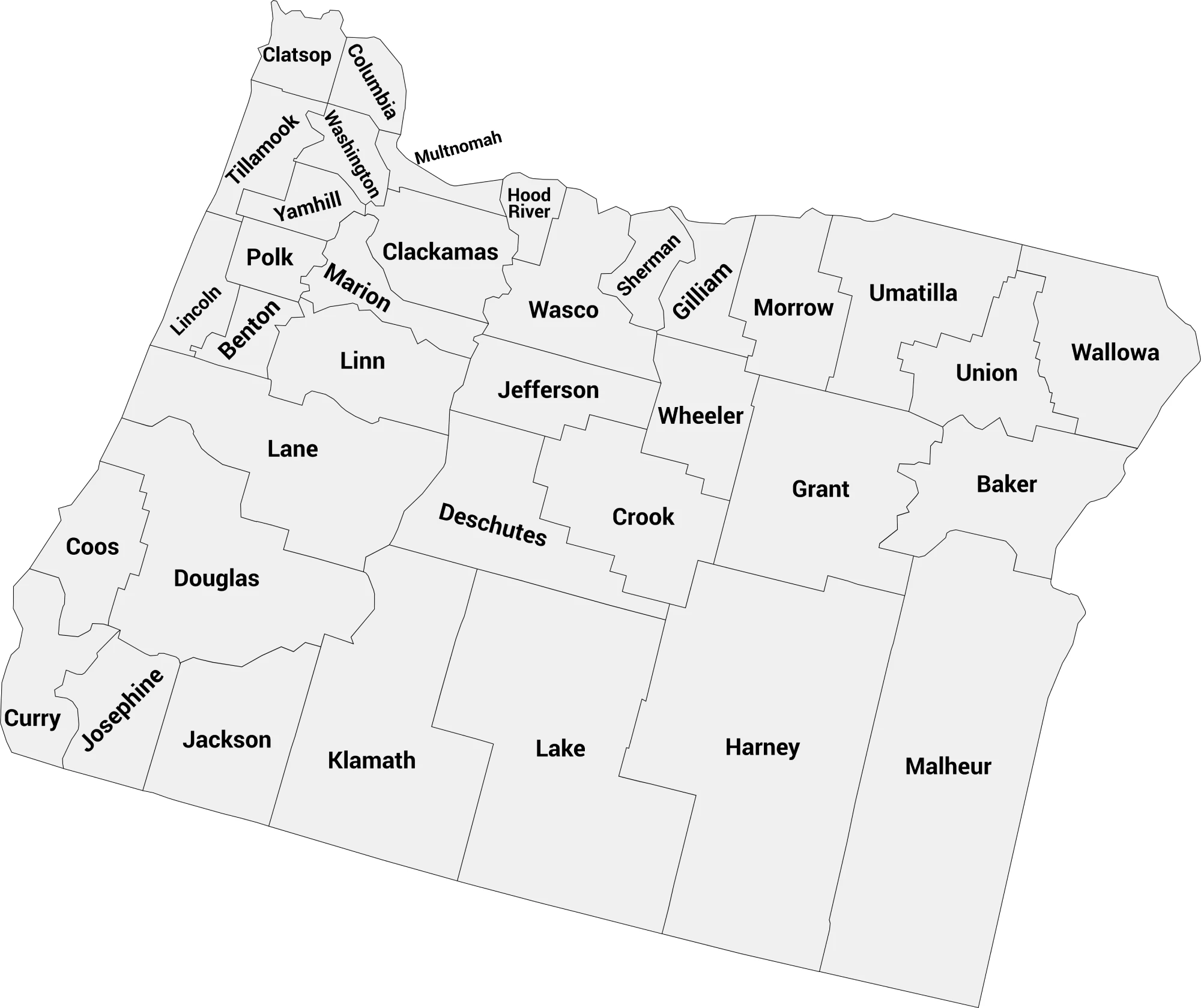 Oregon county map