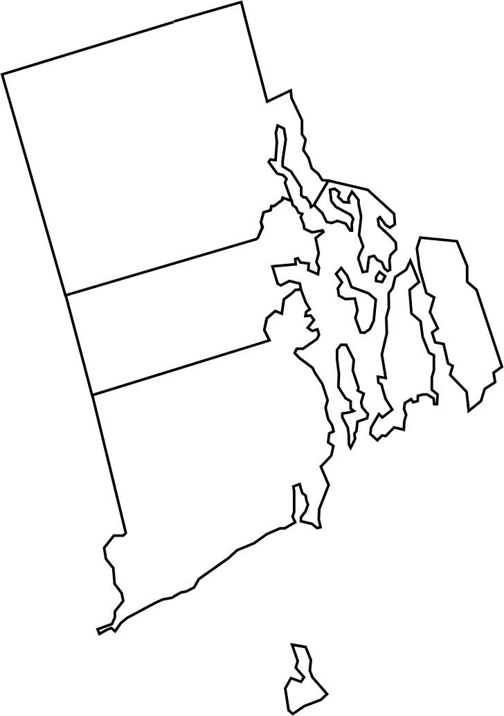 Rhode island blank county map