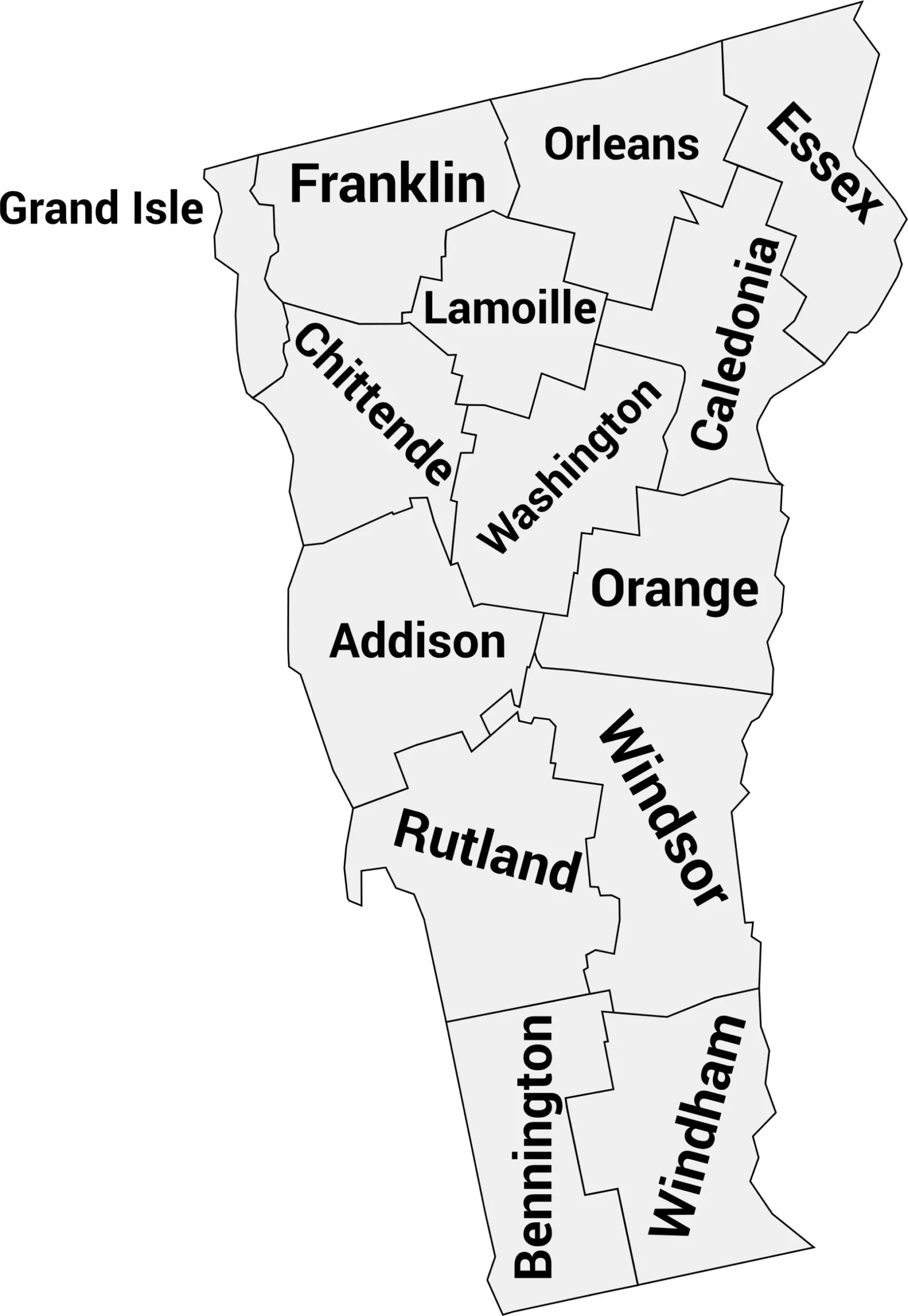 Vermont county map