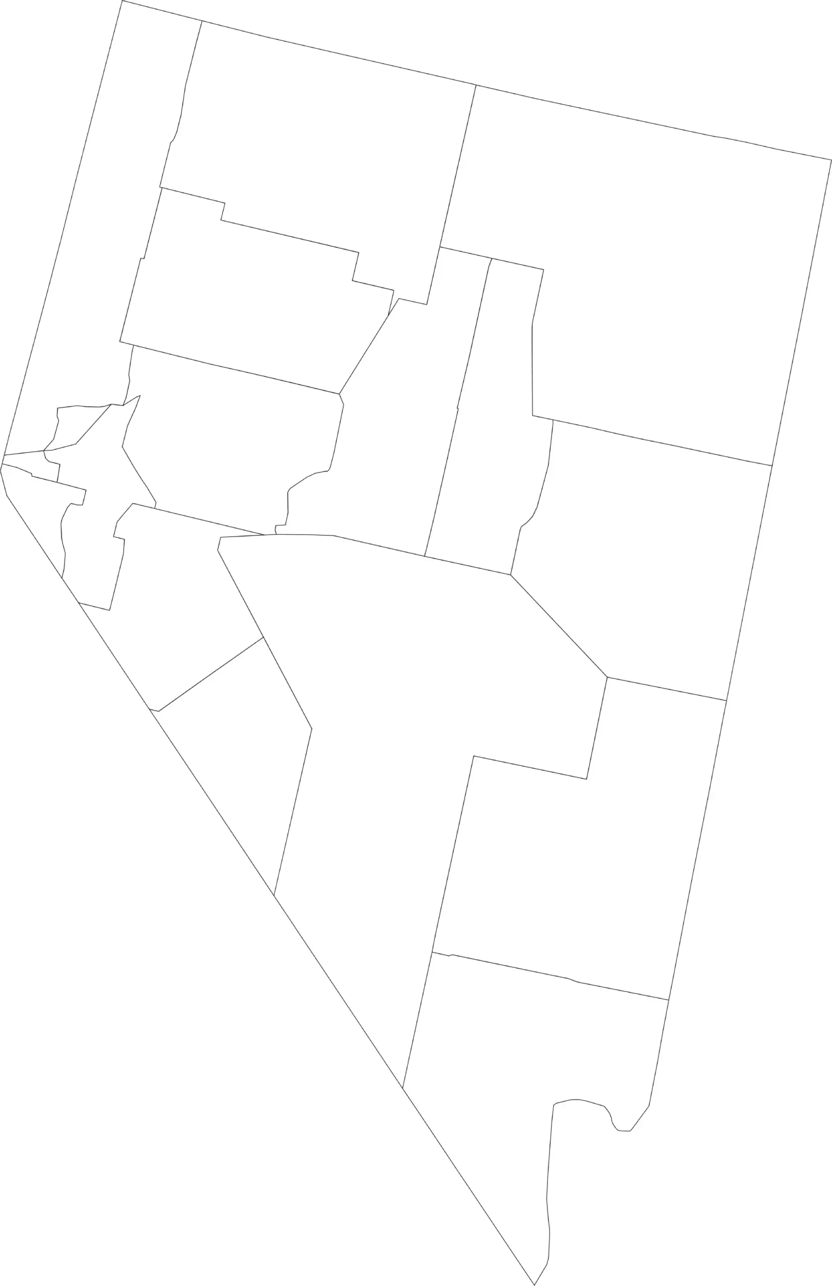 Blank nevada county map