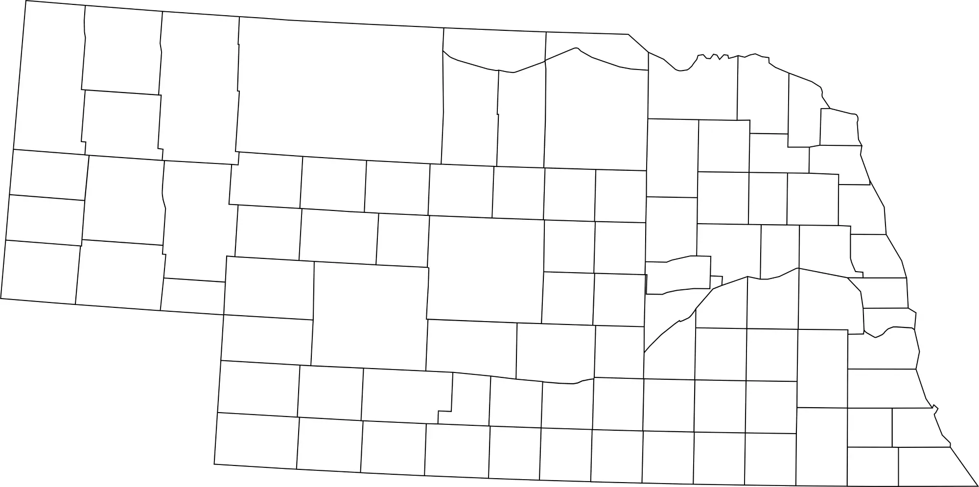 Nebraska county map blank
