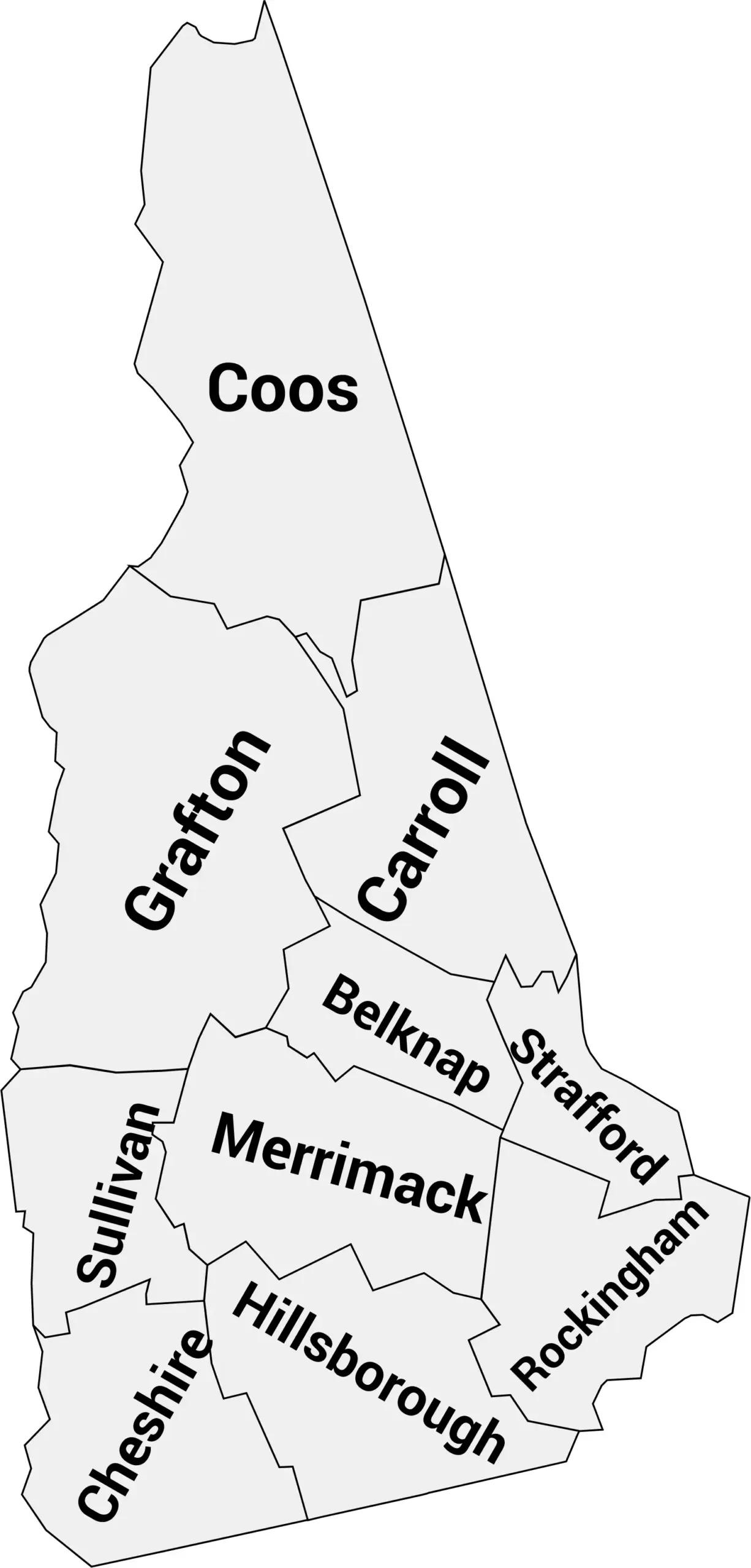 New Hampshire county map