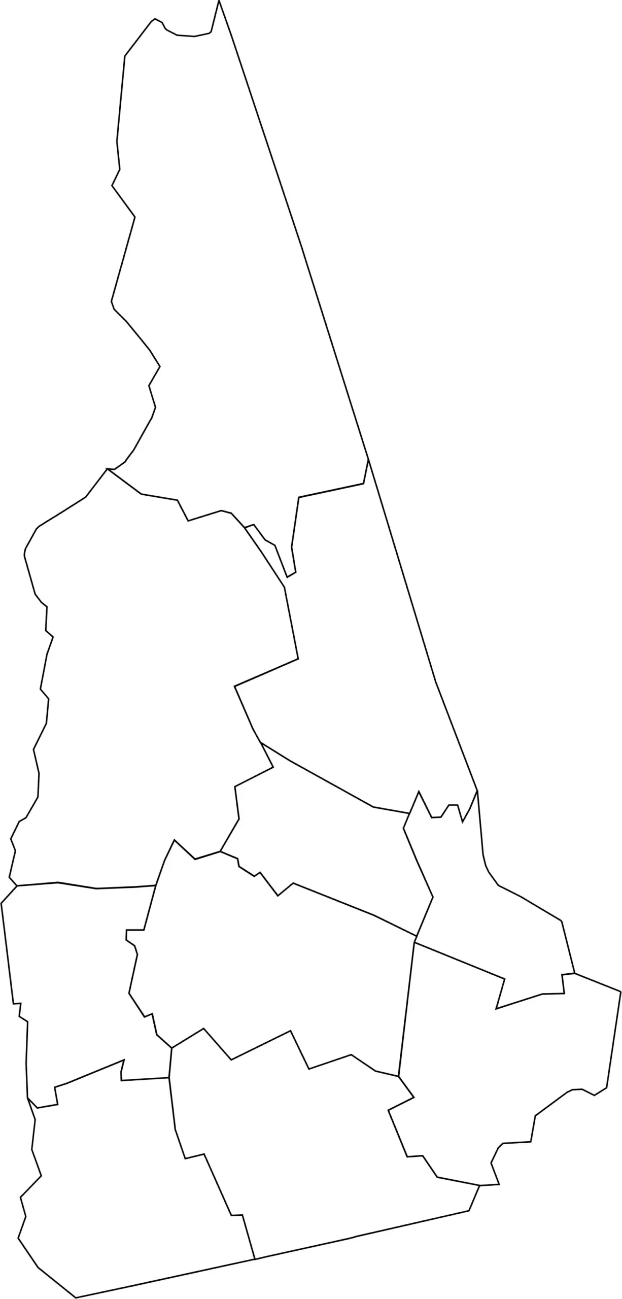 New Hampshire blank county map